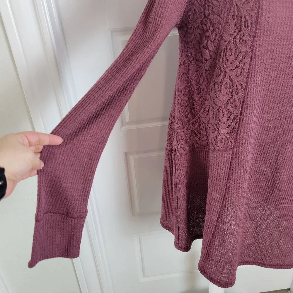Anthropologie E by Eloise waffle knit and lace tunic/dress size Medium - Picture 4 of 8
